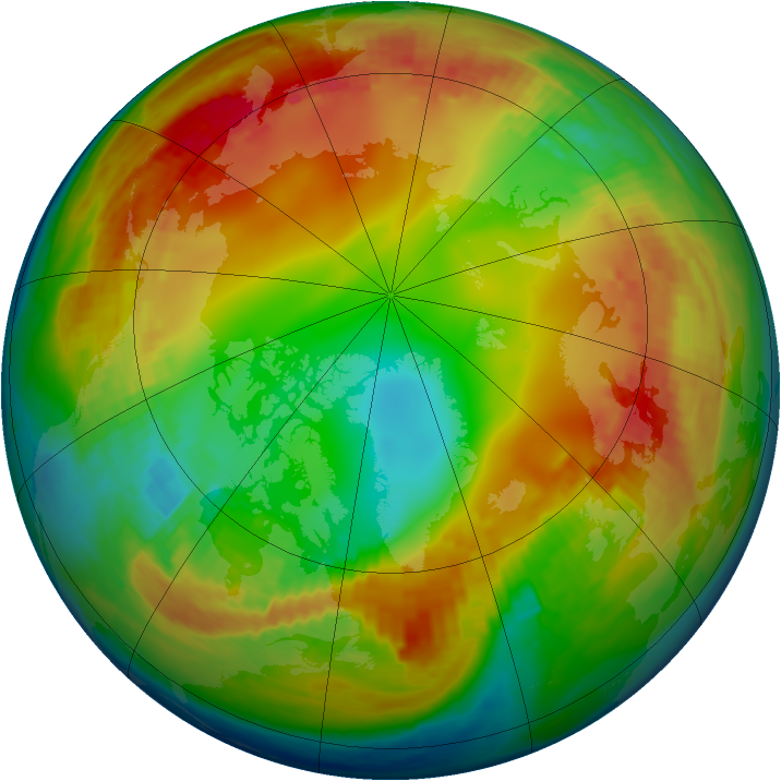 Arctic ozone map for 26 January 2003